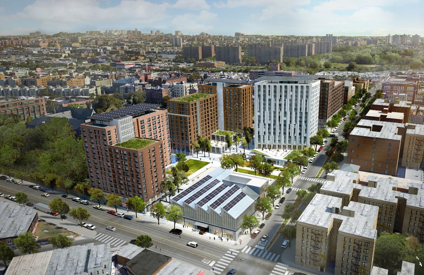 Rendering of The Peninsula campus on the site of the former Spofford Juvenile Detention Center in Hunts Point. Credit: WXY Studios