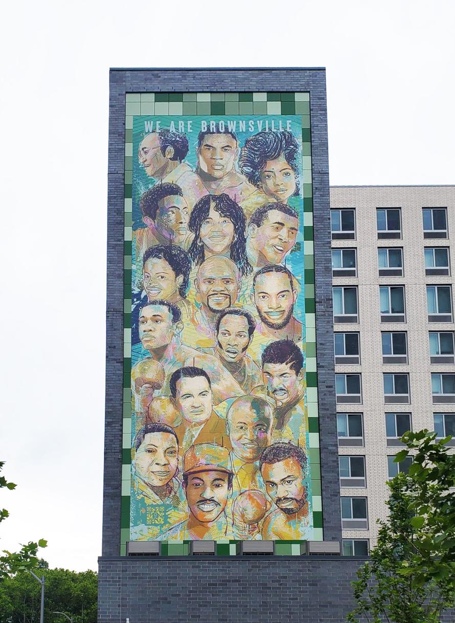 Mural of famous Brownsville residents at Van Dyke III NYCHA Campus  