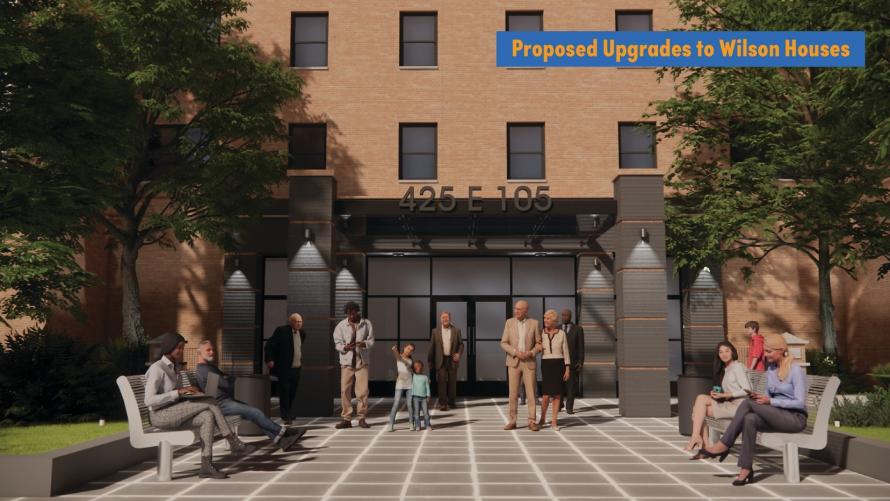 Rendering of redesign entrance for NYCHA's Wilson Houses