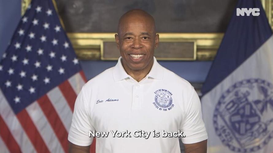 Mayor Adams in video recording 