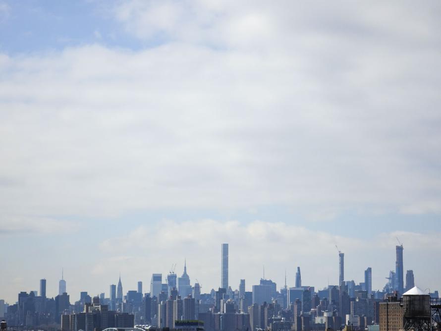 Cityscape image of New York City skyscrapers 