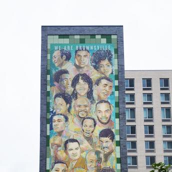 Mural of famous Brownsville residents at Van Dyke III NYCHA Campus  