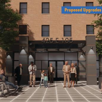 Rendering of redesign entrance for NYCHA's Wilson Houses