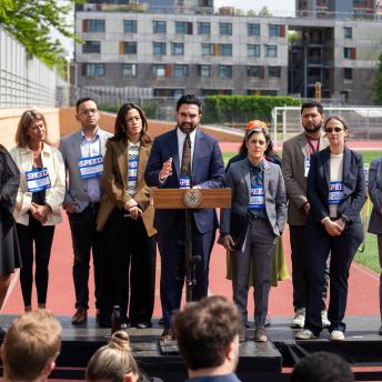 Mayor Zohran Kwame Mamdani, Deputy Mayor Leila Bozorg and Deputy Mayor Julia Kerson release the Streamlining Procedures to Expedite Equitable Development (“SPEED”) report, a sweeping set of reforms to deliver affordable housing faster across New York City. University Heights Preparatory School, Bronx.
